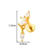 Hensen Varilla Plana de Acero Inoxidable con Rosca Interna Stud para Cartílago de Oreja Zirconia Marquise Stud para Labio Joyería de Piercing Europea y Americana