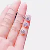 Venta caliente en vivo collar de plata de ley S925 clásico de seis garras incrustado con diamante de 2 quilates-pulgada collar elegante de lujo ligero para mujer