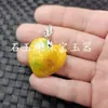 Jade Jade Huang Fei Pingente de Jade em Forma de Coração Verde Oliva Coração de Pêssego Rosto de Ovo Oval Pingente de Colar Folha de Jade Pingente de Jade
