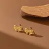 Pendientes de Acero Inoxidable de Alta Gama en Oro de 18 Quilates de Estilo Popular Europeo y Americano con un Diseño Único y Joyería de Aro con Perla