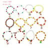 Europa y Estados Unidos Pulsera Caliente Navideña Transfronteriza Pulsera Festiva de Papá Noel Pulsera de Copo de Nieve Campana Alce Pulsera Elástica