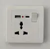 Panel de interruptores de comercio exterior, enchufe de corriente, tipo 86 doméstico, panel empotrado, interruptor de pared de cinco agujeros tipo británico, enchufe USB
