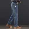 Moda Masculina Fengshe / Lançamento Primavera e Outono 2026 Novos Jeans Retos Vintage de Negócios para Homens, Calças Longas Largas Retro Soltas