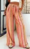 2026 Pantalones de Mujer para Comercio Exterior Transfronterizo Europeo y Americano Cintura Elástica Estampado Rayado Pierna Ancha Pantalones Casuales de Pierna Ancha para Mujer