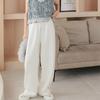 Calça Casual Feminina Nova Estilo Japonês Outono e Inverno Petite Formato Cimitarra Solta Emagrecimento Versátil Cor Sólida Calça Longa