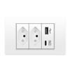 Tomada com interruptor de parede A18 Brasil 5V 2.1A USB Tipo-C Painel de PC Tomada para TV telefone computador