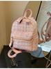 Mochila transfronteriza de alto valor y gran capacidad, bolso de mujer 2025 invierno nuevo estilo coreano combinable a cuadros, mochila pequeña popular en internet