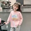 Camiseta Base de Moda Nueva para Niñas Primavera y Otoño 2026, Camiseta de Manga Larga Transpirable de Algodón Puro Moderna para Niñas
