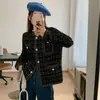 Outono e Inverno Novo Estilo Coreano Pequeno Perfumado Botão de Pérola Imitação de Visão Tricô Cardigan Moda Feminina Versátil Top Suéter Jaqueta
