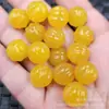Ágata Amarillo Hielo Calabaza Cuentas Jade Cuentas Sueltas Calcedonia Amarilla 14 mm Cuentas Redondas Fugua Accesorios para Joyería Cuentas Hechas a Mano