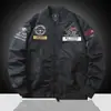 Chaqueta de Vuelo Bordada para Hombre Color Verde Militar, Chaqueta Aviadora de Marca de Moda, Chaqueta Versátil Casual para Primavera y Otoño