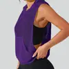 Camiseta deportiva sin mangas para correr transfronteriza, sudadera con capucha deportiva para mujer, jersey holgado fino, ropa de fitness transpirable, chaleco de hombros anchos