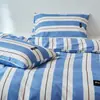 Juego de Ropa de Cama de Algodón de Color Sólido de Cuatro Piezas Estilo Simple para Negocios, Funda de Edredón Individual, Sábana para Dormir sin Ropa, Funda de Edredón, Juego de Tres Piezas para Dormitorio