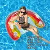Encosto de PVC ecológico transfronteiriço Piscina flutuante Adulto Água Inflável Espreguiçadeira Em forma de U Flamingo de lantejoulas Inflável Remo flutuante