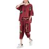 Traje Casual de Dos Piezas Holgado de Talla Grande con Estampado de Parche y Desgarros, Nuevo Estilo Verano 2026 para Mujer