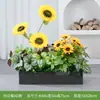 [Girassol A60] Caixa de Flores de Planta Simulada Planta Verde Sala de Estar Plástico Flor Artificial Sala de Estar Varanda Decoração Interna e Externa