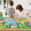 Caja de Regalo Rompecabezas de 100 Piezas para Niños Animales Dinosaurios Dibujos Animados Aviones Rompecabezas Juguetes Educativos de Bloques de Construcción para Educación Temprana