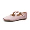 Zapatos planos franceses de bailarina elfo platino para mujer, punta cuadrada, correa cruzada, tela de seda a cuadros, a la moda, más fáciles de combinar, zapatos de abuelita