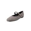 Zapatos Mary Jane de Alto Nivel con Remaches Azul Klein Cachemir Primavera 2025 Punta Redonda Planos de Cuero Zapatos Individuales para Mujer