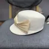 Chapéu de Pato de Lã Novo Outono e Inverno Chapéu de Palha de Seda com Laço para Mulheres Doce Versátil
