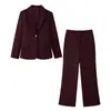 Ropa europea y americana popular en AliExpress Ins para mujer, conjunto simple de blazer con hombreras ajustado para ir al trabajo + pantalones