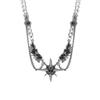 Collar con Alas de Ángel Estrelladas Personalizadas, Alas de Plumas, Cadena para Clavícula Estilo Oscuro Europeo y Americano, Hip-Hop Nicho, para Hombres y Mujeres