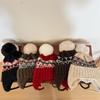 Chapéus de Outono e Inverno para Crianças Chapéus Fair Isle Quentes com Proteção para as Orelhas para Meninas Chapéus de Lã Tricotados para Meninos Chapéus Pulôver para Crianças Pequenas e Médias