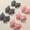 Horquilla para el pelo hecha a mano con lazo de cuadros de doble capa con forma de corazón de niña, accesorios para ramilletes de ropa, libro rojo