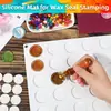 Molde Redondo de Silicone para Selo de Cera com 24 Peças DIY Selagem de Presente de Vinho para Festas Conjunto de 30 Carimbos Cilindricos para Selo de Cera