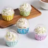 Cupcakes Grandes Mephin Vaso Papel para Hornear para Horno de Alta Temperatura Mephin con Tapa Vaso de Papel Madeleine