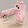Muñeca Lazo Tulipán Adecuada para Funda de Teléfono Móvil Apple 16Pro 15 Silicona Transparente 14 Anticaída 13 Linda 17