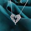 Cao Shi Xiaohong Livro Recomendado Internet Celebrante Amor Colar em forma de coração com diamante completo Luxo Micro-inlay Simulação Zircon Cadeia de lã