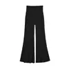 Nuevos pantalones casuales elásticos ajustados, elegantes y únicos de cintura alta, ligeramente atrevidos, pantalones acampanados de verano que alargan las piernas
