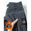 Pantalones deportivos de pana pesada nuevos 2024 Otoño e Invierno para hombre Sueltos Casual con forro polar Costuras Deportes Leggings