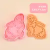 Serie de Conejos Cortador de Galletas 3D Realista DIY Diseño de Presión Tridimensional Molde para Galletas Fondant Material de Grado Alimenticio