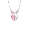 Collar Amor Plata Esterlina 925 Mujer Diseño Nicho Lujo Accesible Diamante Rosa Cadena Clavícula Día de San Valentín Chino Estilo Ins Colgante Lazo