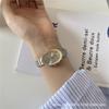 Correa de Cadena Metálica Esfera Ovalada Compacto Estilo Coreano Reloj de Mujer Correa de Bambú Reloj Tipo Puntero Reloj de Mujer Reloj de Cuarzo