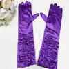 Guantes de satén rosa de celebridad en línea fotografía fiesta de princesa actuación satén elástico vestido de novia largo plisado