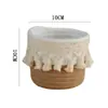 Cubo de Almacenamiento Tejido para Brochas de Maquillaje de Escritorio Cuerda de Algodón Hecha a Mano Portalápices de Oficina Cesta de Almacenamiento para Artículos Varios del Hogar Cesta de Almacenamiento