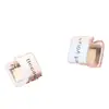 Pendientes Minimalistas Cuadrados Anchos Cepillados tipo English, Pendientes para Mujer Estilo Cool con Diseño de Doble Cara, Pendientes Versátiles de Nicho