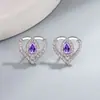 Joyas Elegantes de Alta Gama Transfronterizas Amazon Pendientes en Forma de Corazón para Mujer Regalo del Día de la Madre Pendientes Joyería Tachuelas en Forma de Corazón