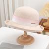Otoño e Invierno 2024 Nuevo Sombrero de Lana Estilo Hepburn Sombrero de Pescador con Ancla Sombrero de Fieltro para Mujer Sombrero de Cuenca Sombrero de Estilo Francés Sombrero de Copa de Moda