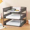 Estante de almacenamiento para escritorio de oficina, organizador de archivos, caja de almacenamiento de archivos, colección de artículos de oficina, estante de archivos multicapa