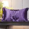 Funda de almohada de seda lavable de color sólido para belleza, funda de almohada individual de seda helada sedosa, imitación de seda de morera, funda para núcleo de almohada de seda