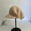 Boina Newsboy de Lã 100% Macia Estilo Japonês para Mulheres, Outono e Inverno Nova Vintage Casual Quente Boné de Beisebol Tendência