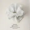 Nuevo Scrunchie Grande de Doble Capa Bordado con Encaje de 18 cm para Moño, Accesorio para el Cabello Fresco para Mujeres