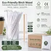 Palillos desechables de madera para café, empaquetados individualmente, para bebidas calientes, té con leche, miel, café; palitos de madera biodegradables y ecológicos