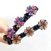Tecelão de Cabelo com Strass de Verão Grampo de Cabelo Feminino Topo da Cabeça Grampo de Cabelo com Sentido Avançado Adorno de Cabelo Clipe para Franja Lateral Acabamento de Cabelos Quebrados Artefato