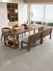 Escritorio Librero Grande de Madera Maciza Mesa Larga con Cajones para Retirar la Sala de Estar Mesa de Estudio para el Hogar Mesa de Comedor Banco de Trabajo Estilo Chino