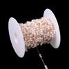 Cadena de cobre puro con perlas, accesorios de joyería, pulsera, cadena de perlas, bricolaje, horquilla, cadena de abanico redonda, cadena de cuentas, joyería